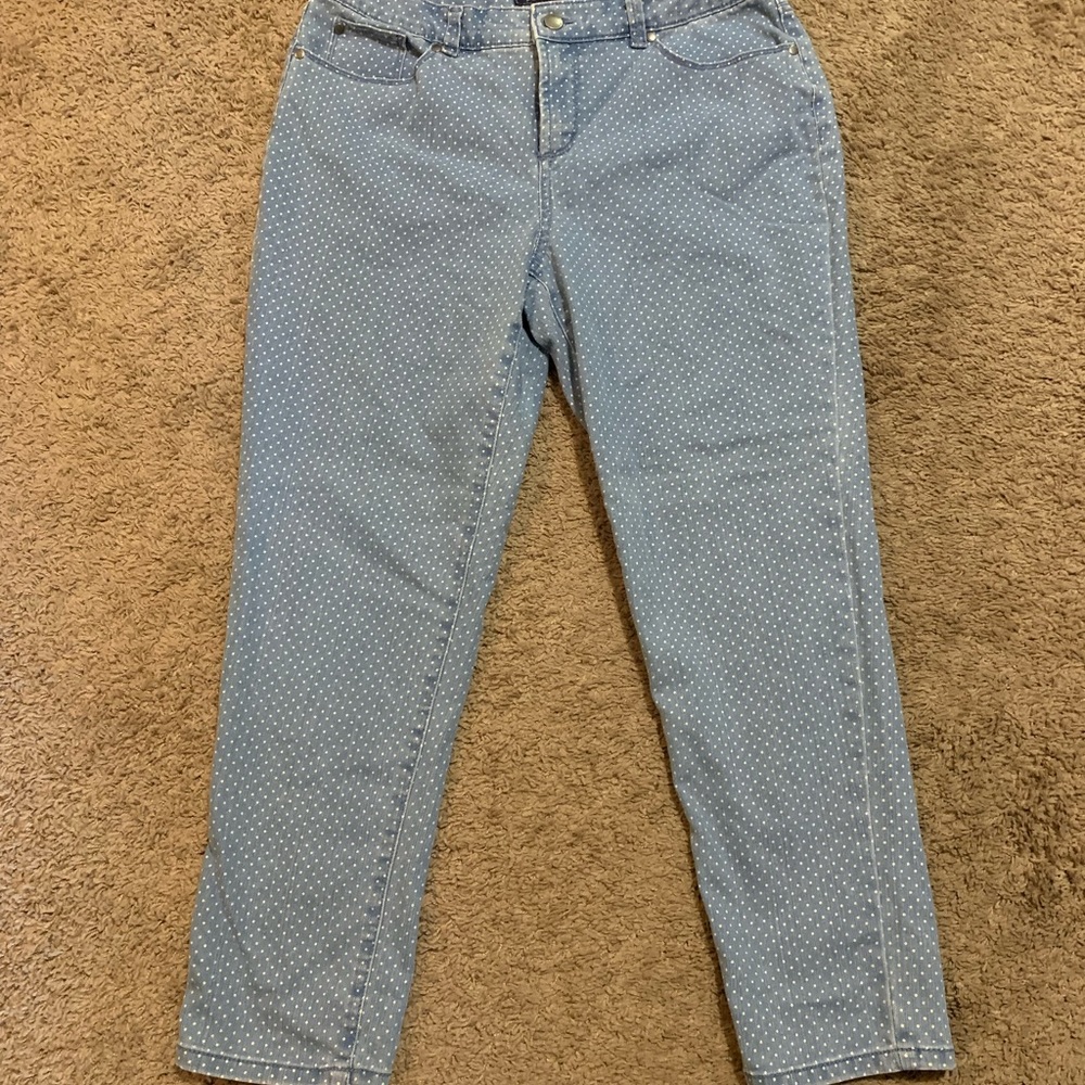 Charter Club Skinny Ankle Polka Dot Jeans 12P